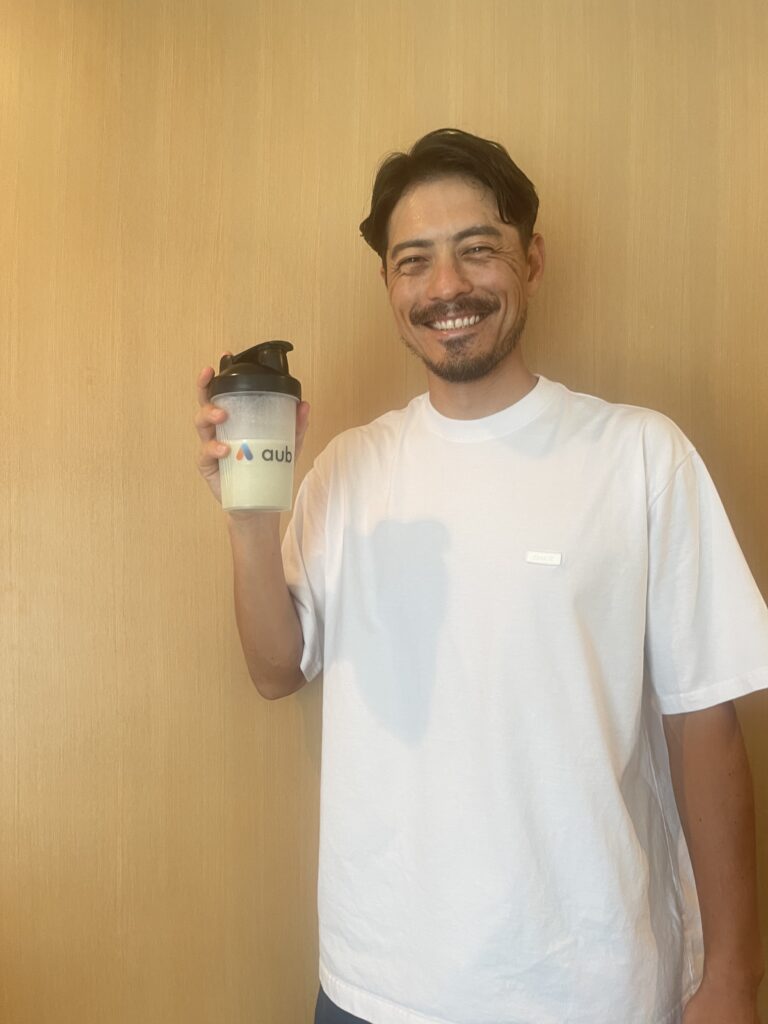 Keita Suzuki drinking protein